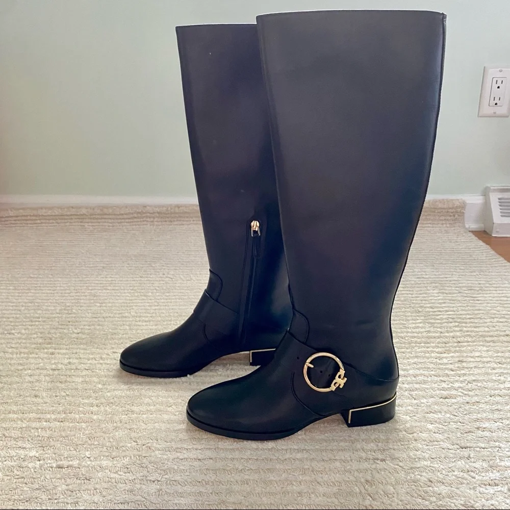 NWT Tory Burch Sofia black leather riding boots